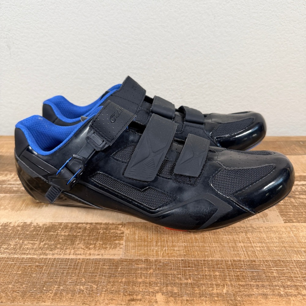 Giant Phase 2 Cycling Shoes Mens 15 Black Ratchet Buckle Road Bike 3 Bolt Cleats
